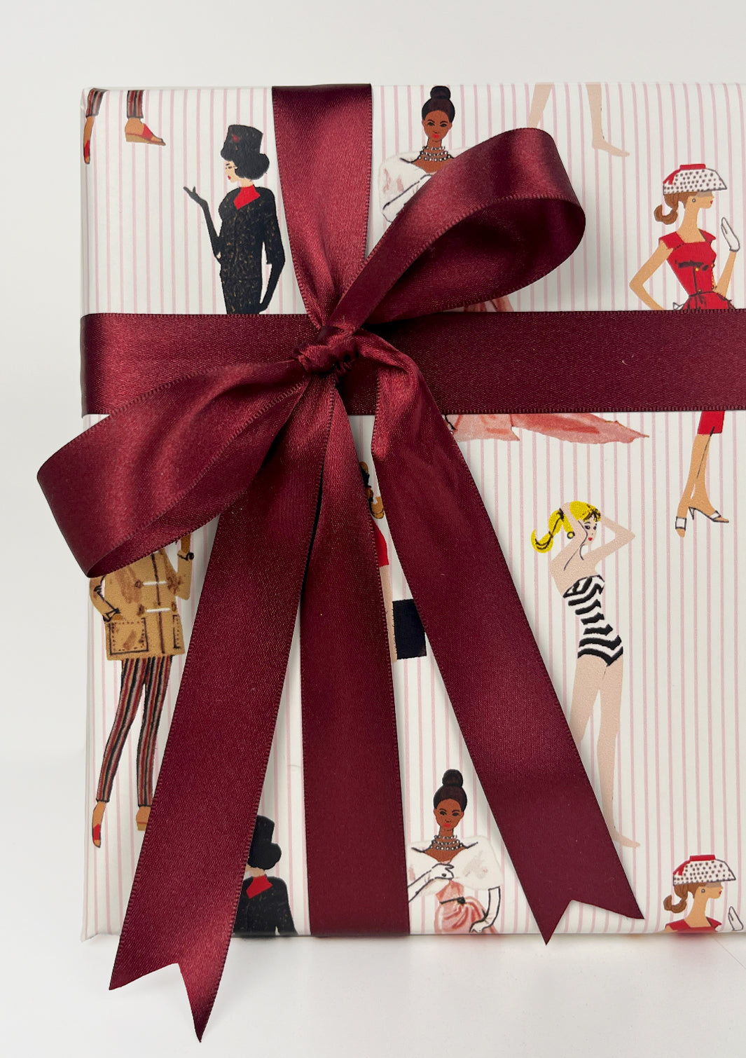 Barbie™ Vintage Pinstripe Gift Wrap - Pink