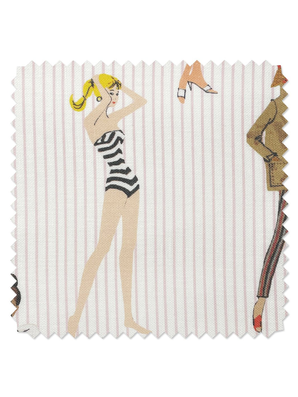 fabric by the yard vintage pinstripe pink