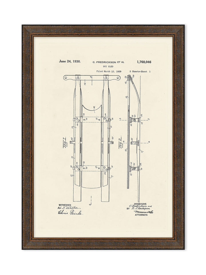 'Vintage Ski Illustration 2' by Nathan Turner Framed Art