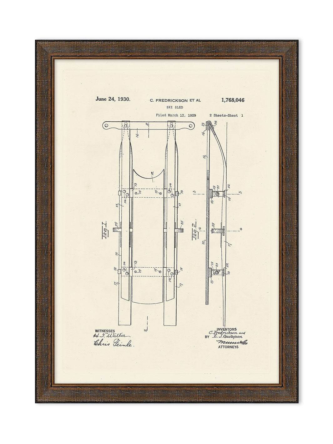 'Vintage Ski Illustration 2' by Nathan Turner Framed Art