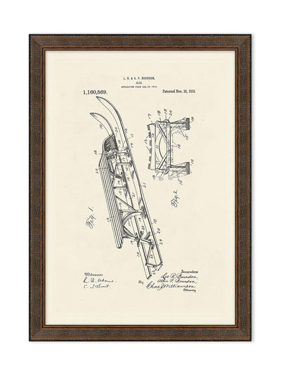 'Vintage Ski Illustration 3' by Nathan Turner Framed Art