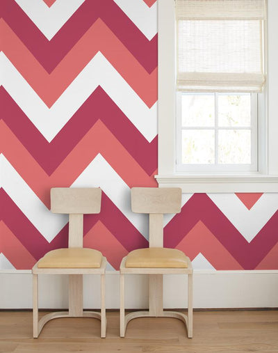 'V Is For Chevron' Wallpaper by Nathan Turner - Watermelon