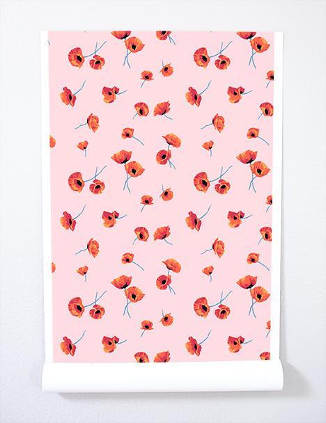 'Poppy' Wallpaper by Nathan Turner - Pink