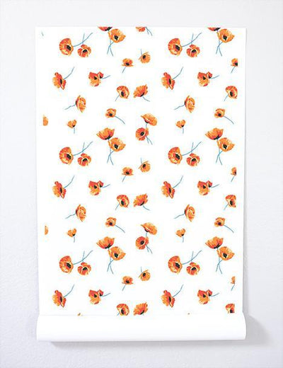 'Poppy' Wallpaper by Nathan Turner - White