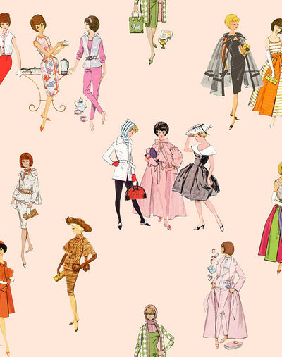 '1960s Barbie™' Wallpaper by Barbie™ - Peach