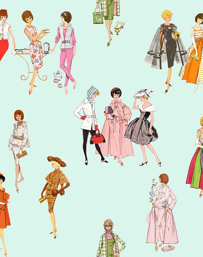 '1960s Barbie™' Wallpaper by Barbie™ - Robins Egg