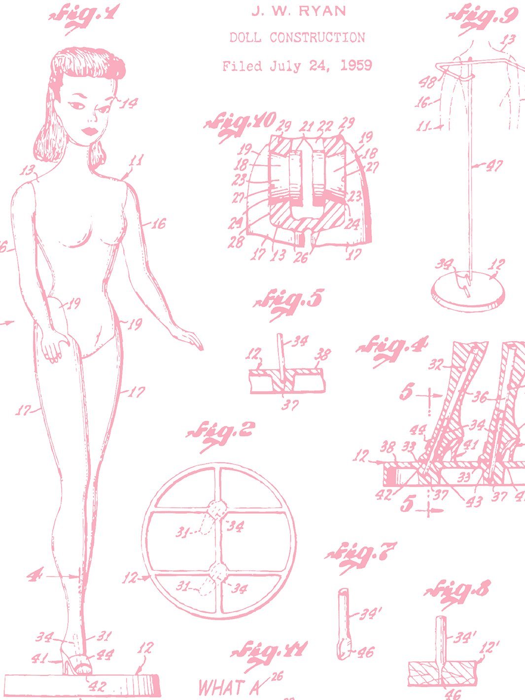 'Barbie™ Blueprint' Wallpaper by Barbie™ - Ballet Slipper