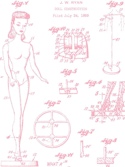 'Barbie™ Blueprint' Wallpaper by Barbie™ - Ballet Slipper
