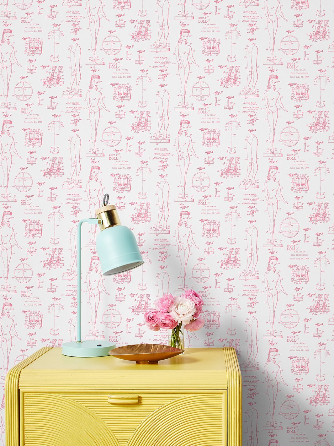 'Barbie™ Blueprint' Wallpaper by Barbie™ - Ballet Slipper