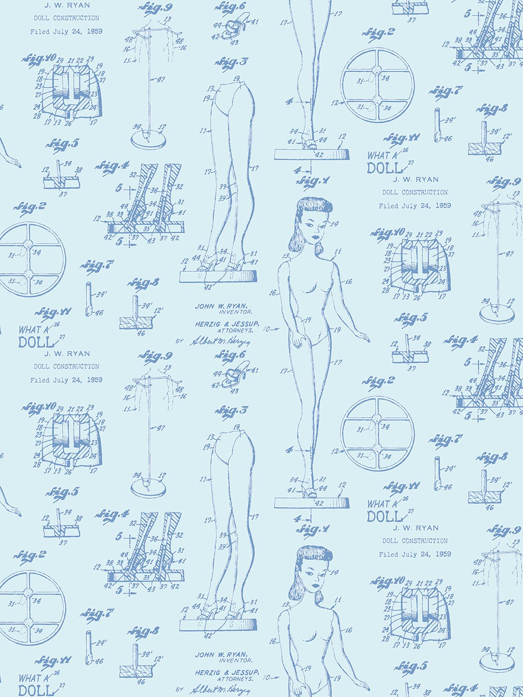 barbie blueprint wallpaper by barbie pale blue