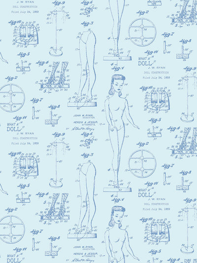barbie blueprint wallpaper by barbie pale blue