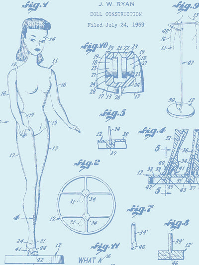 barbie blueprint wallpaper by barbie pale blue