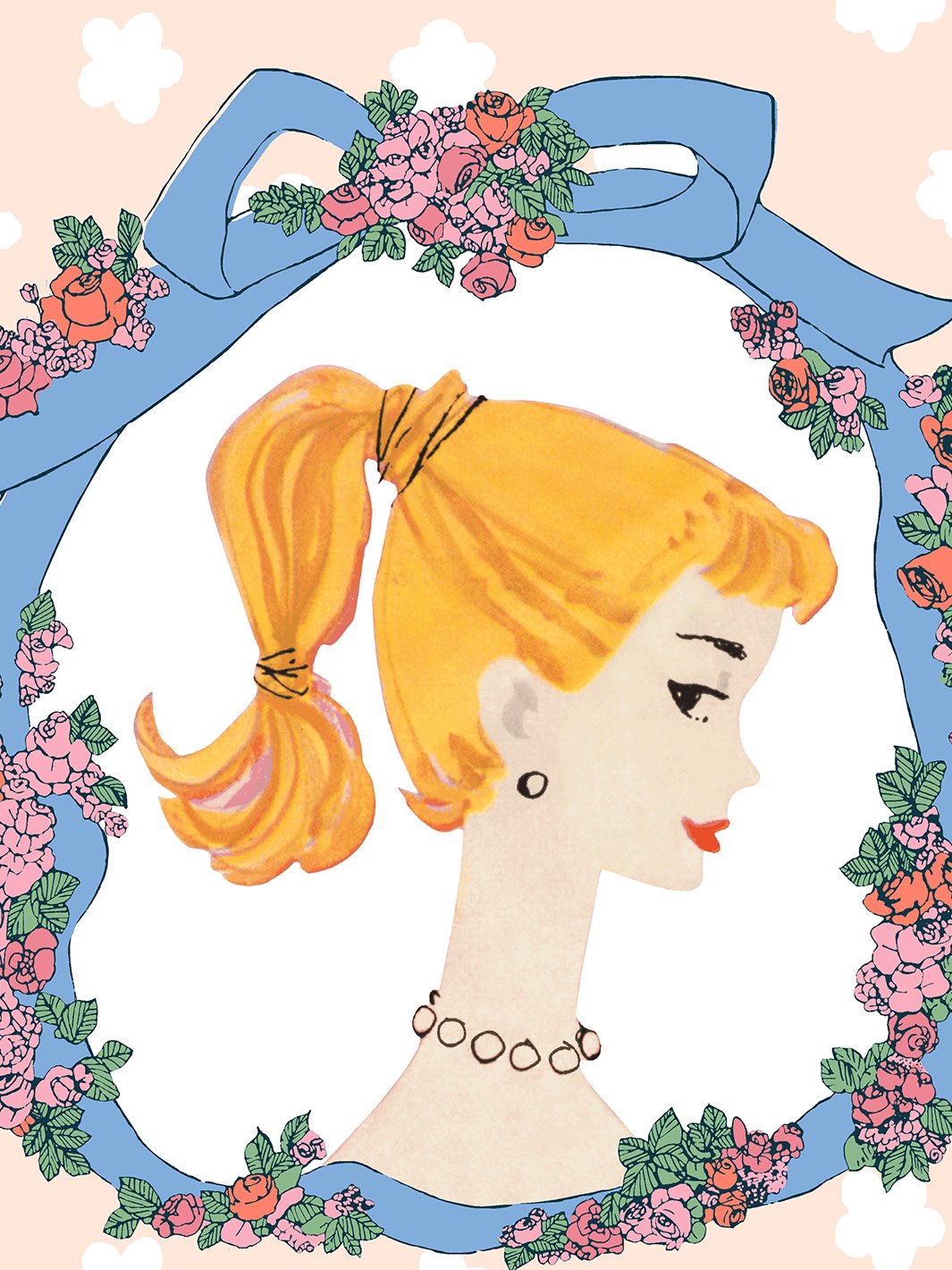 &lsquo;Barbie Cameo&rsquo; Wallpaper by Barbie™ - Peach – Wallshoppe