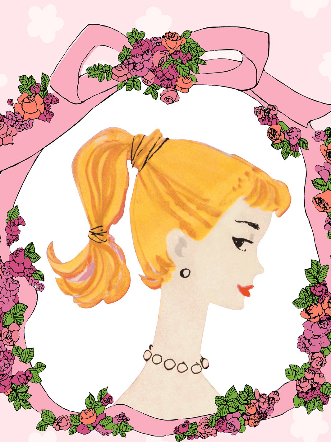 'Barbie Cameo' Wallpaper by Barbie™ - Pink