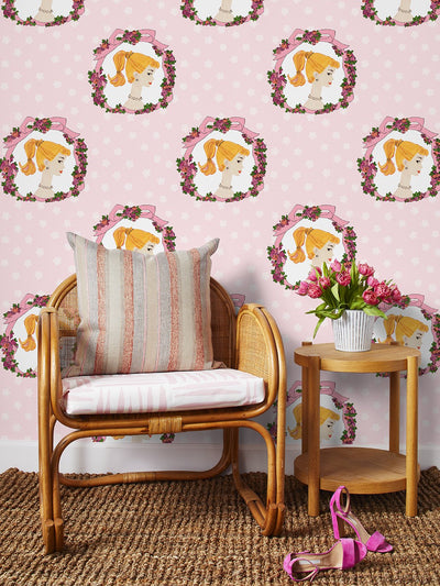 'Barbie Cameo' Wallpaper by Barbie™ - Pink