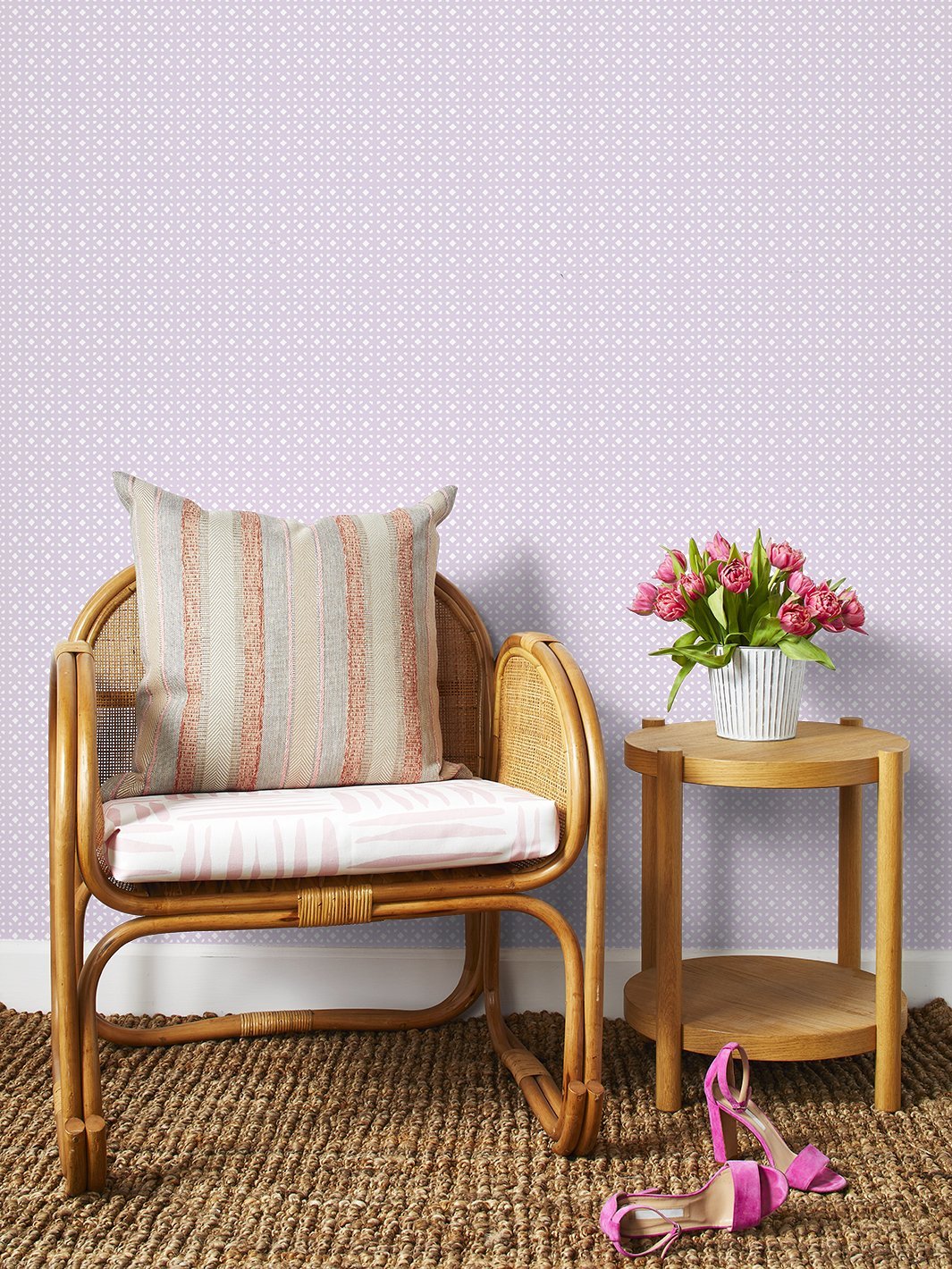 barbie dreamhouse breezeblocks wallpaper by barbie lavender