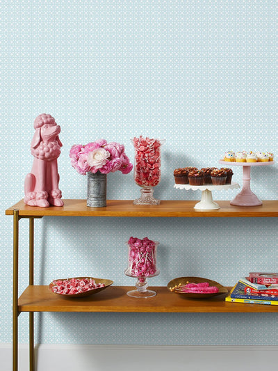 barbie dreamhouse breezeblocks wallpaper by barbie pale blue