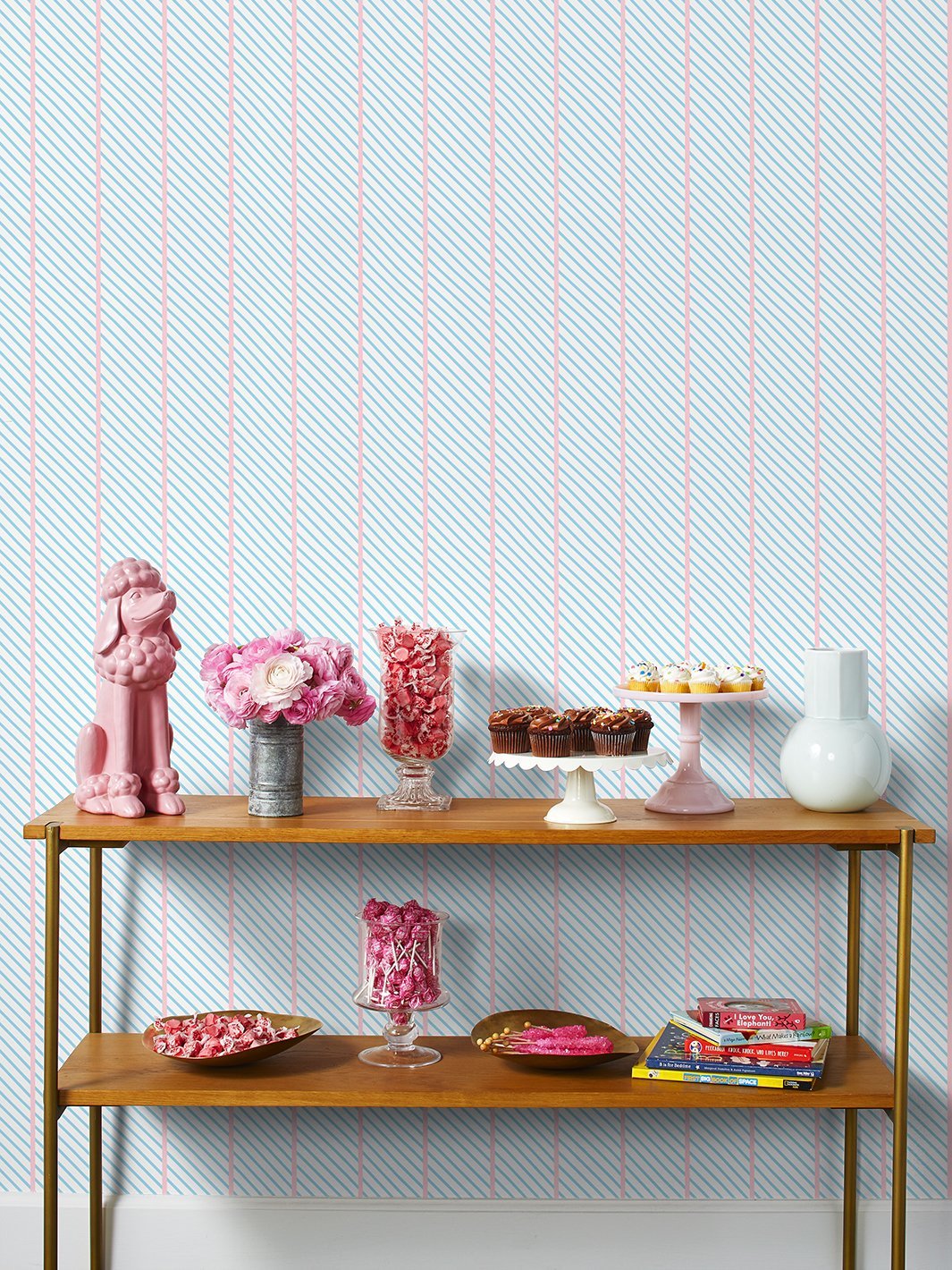 barbie dreamhouse stripes wallpaper by barbie baby blue pink