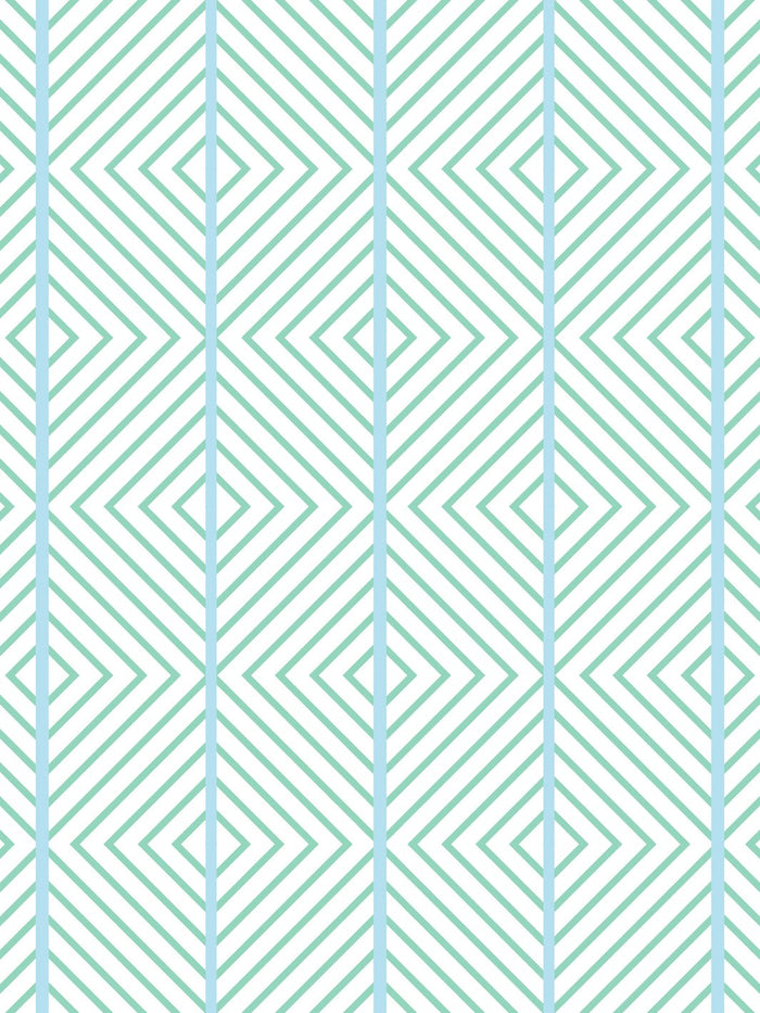 'Barbie™ Dreamhouse Diamond' Wallpaper by Barbie™ - Caribbean Blue