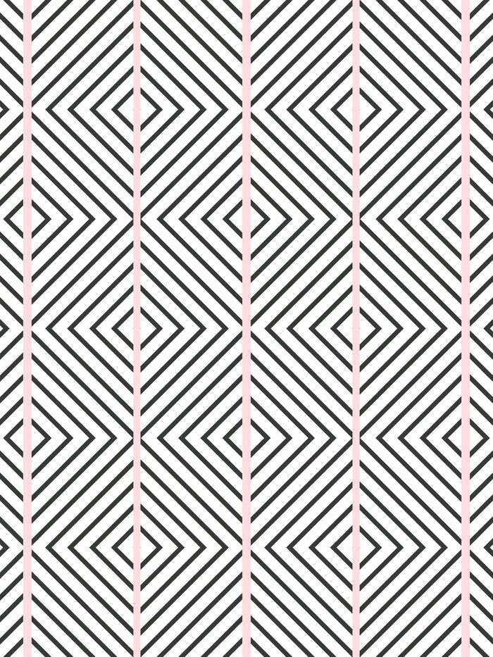 'Barbie™ Dreamhouse Diamond' Wallpaper by Barbie™ - Charcoal Pink
