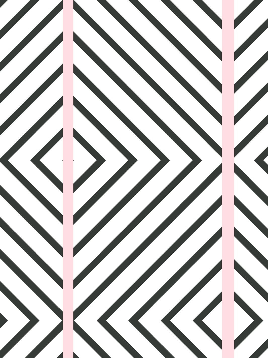 'Barbie™ Dreamhouse Diamond' Wallpaper by Barbie™ - Charcoal Pink