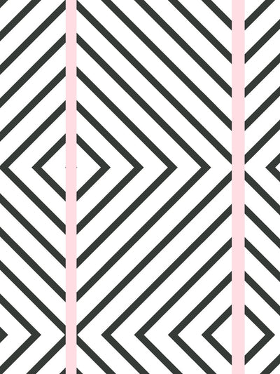 'Barbie™ Dreamhouse Diamond' Wallpaper by Barbie™ - Charcoal Pink