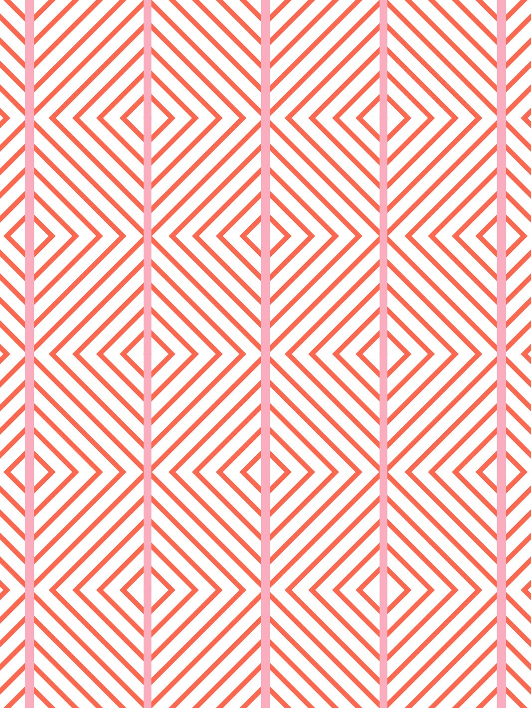 'Barbie™ Dreamhouse Diamond' Wallpaper by Barbie™ - Persimmon Pink