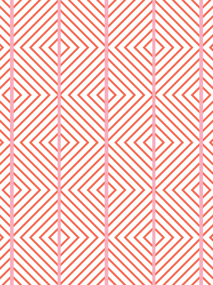 'Barbie™ Dreamhouse Diamond' Wallpaper by Barbie™ - Persimmon Pink