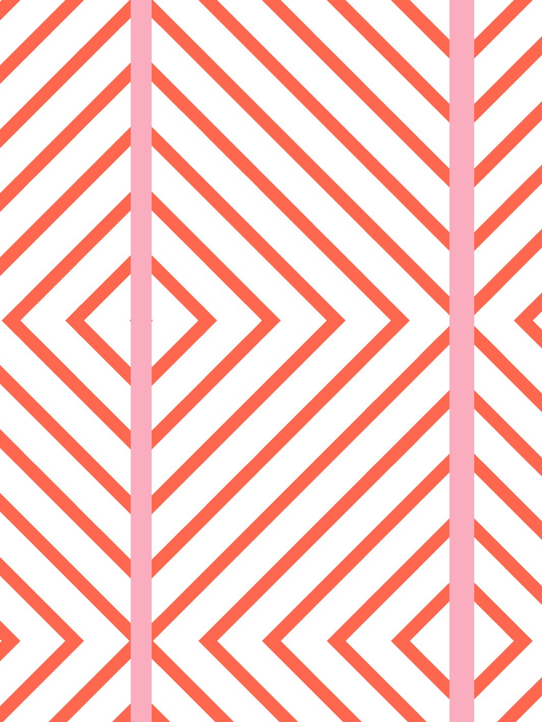 'Barbie™ Dreamhouse Diamond' Wallpaper by Barbie™ - Persimmon Pink