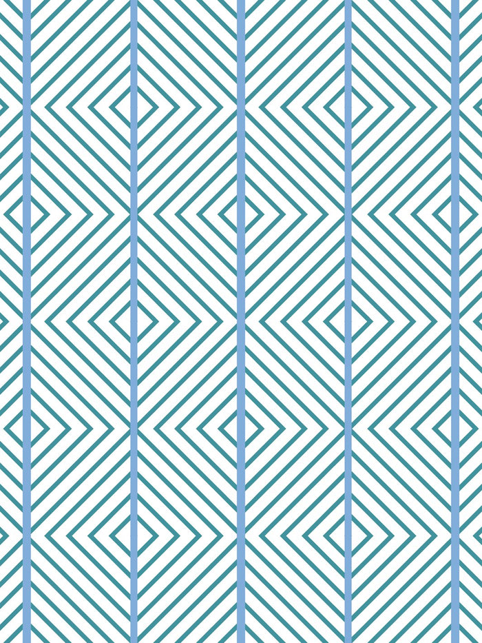 'Barbie™ Dreamhouse Diamond' Wallpaper by Barbie™ - Teal Blue