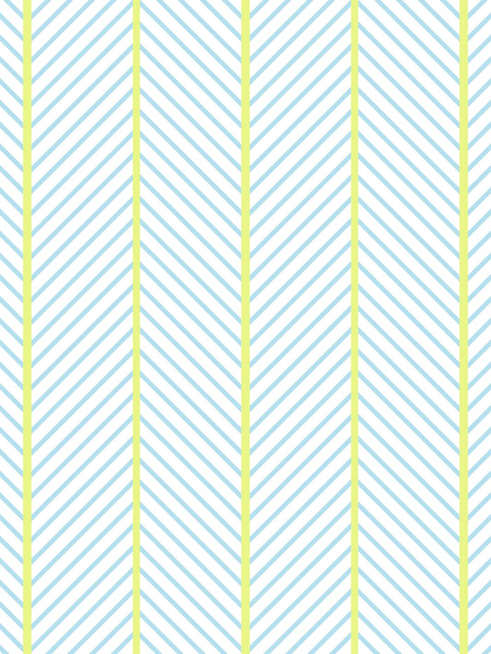'Barbie™ Dreamhouse Herringbone' Wallpaper by Barbie™ - Citrine Blue