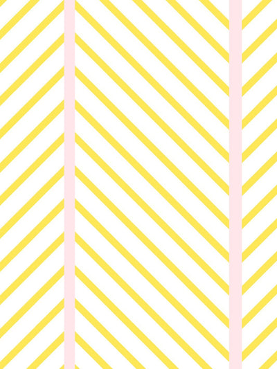 'Barbie™ Dreamhouse Herringbone' Wallpaper by Barbie™ - Daffodil Pink