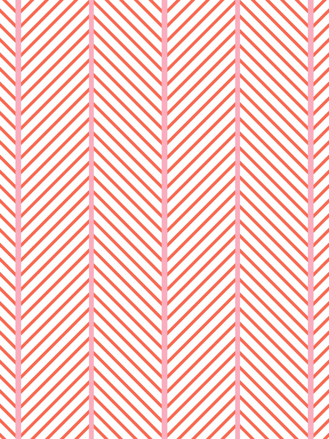 'Barbie™ Dreamhouse Herringbone' Wallpaper by Barbie™ - Persimmon Pink