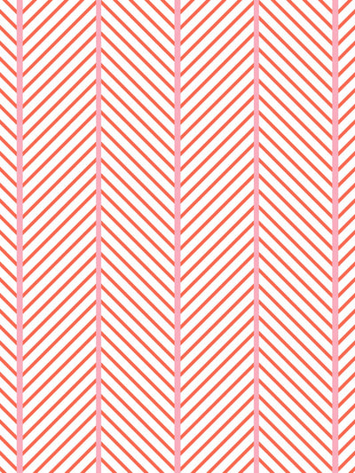 barbie dreamhouse herringbone wallpaper by barbie persimmon pink
