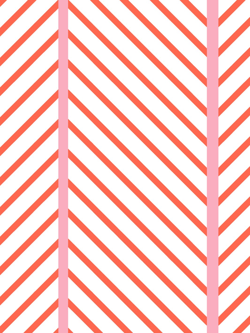 'Barbie™ Dreamhouse Herringbone' Wallpaper by Barbie™ - Persimmon Pink