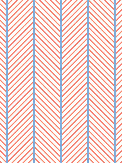 'Barbie™ Dreamhouse Herringbone' Wallpaper by Barbie™ - Watermelon Denim