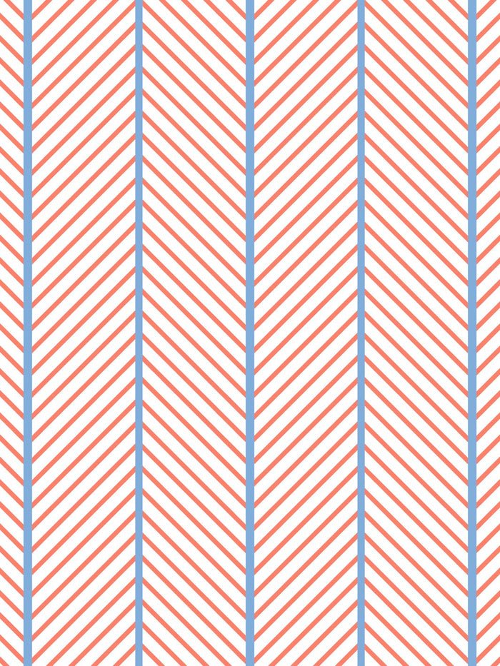 'Barbie™ Dreamhouse Herringbone' Wallpaper by Barbie™ - Watermelon Denim