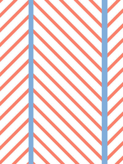 'Barbie™ Dreamhouse Herringbone' Wallpaper by Barbie™ - Watermelon Denim