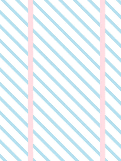'Barbie™ Dreamhouse Stripes' Wallpaper by Barbie™ - Baby Blue Pink