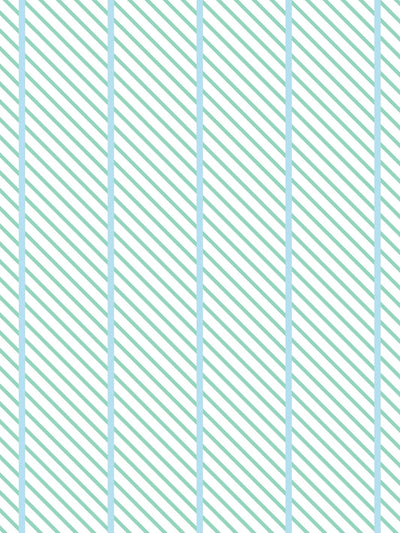 'Barbie™ Dreamhouse Stripes' Wallpaper by Barbie™ - Caribbean Blue