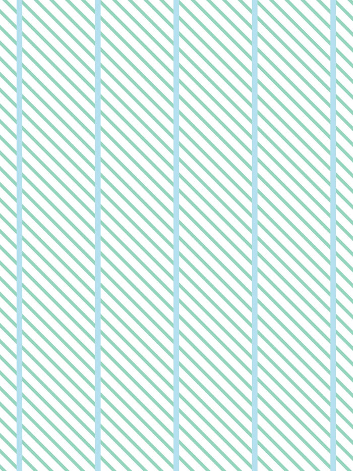 'Barbie™ Dreamhouse Stripes' Wallpaper by Barbie™ - Caribbean Blue