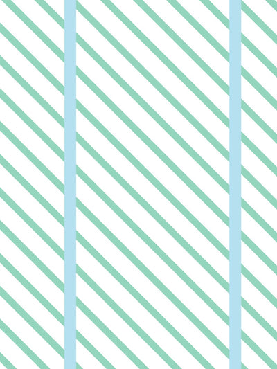 'Barbie™ Dreamhouse Stripes' Wallpaper by Barbie™ - Caribbean Blue