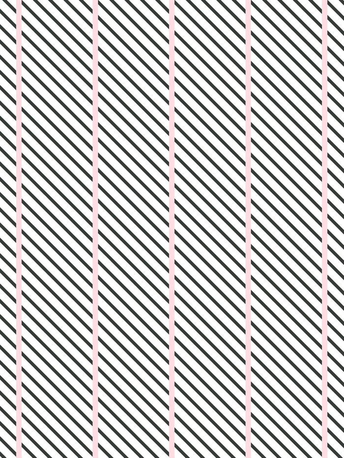 'Barbie™ Dreamhouse Stripes' Wallpaper by Barbie™ - Charcoal Pink