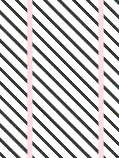 'Barbie™ Dreamhouse Stripes' Wallpaper by Barbie™ - Charcoal Pink