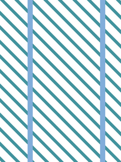 'Barbie™ Dreamhouse Stripes' Wallpaper by Barbie™ - Teal Blue