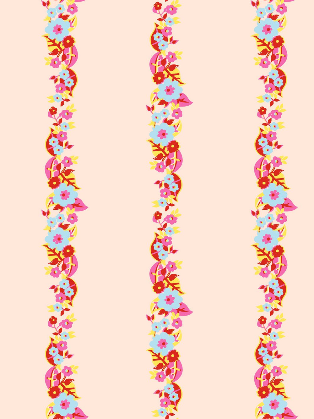 floral-stripe-wallpaper-by-barbie-peach-red