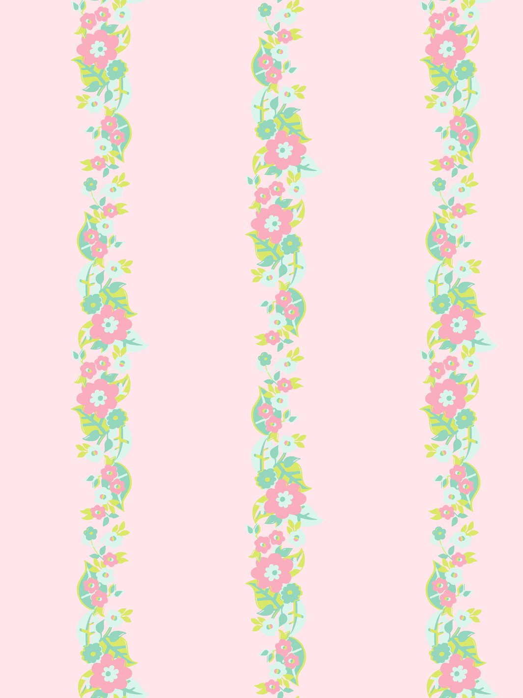 'Floral Stripe' Wallpaper by Barbie™ - Piggy Bank Green