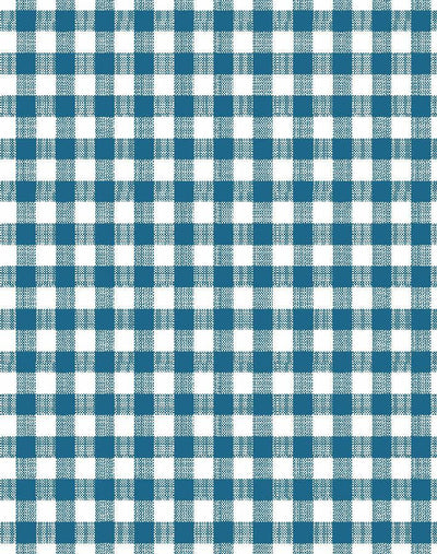 'Barbie™ Gingham' Wallpaper by Barbie™ - Cadet Blue