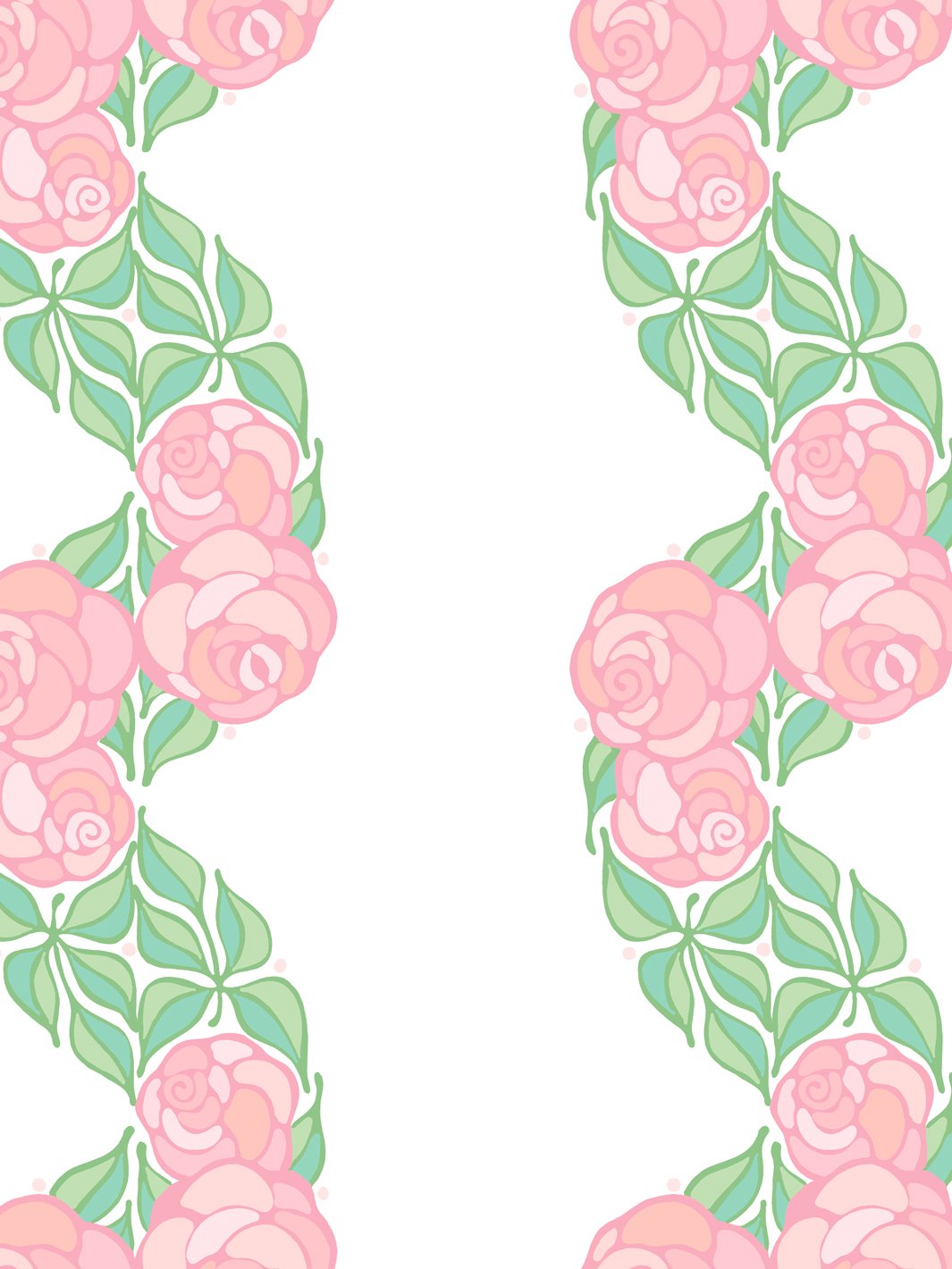 'Groovy Floral Stripe' Wallpaper by Barbie™ - Ballet Slipper