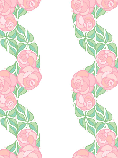 'Groovy Floral Stripe' Wallpaper by Barbie™ - Ballet Slipper